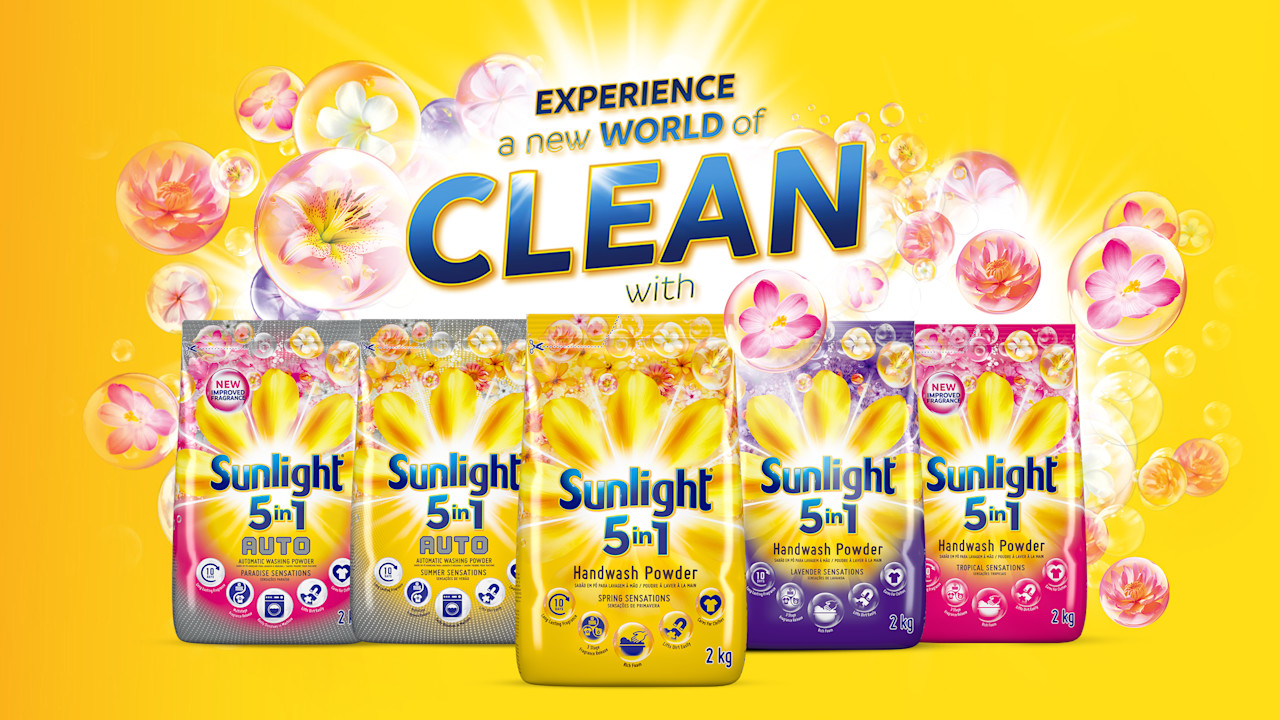 Sunlight 5 in 1 handwashing powder header