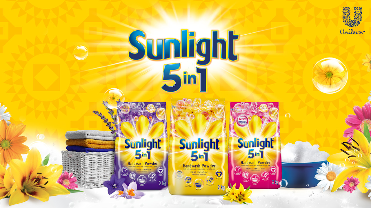 Sunlight 5-in-1 Hand Washing Powders Header