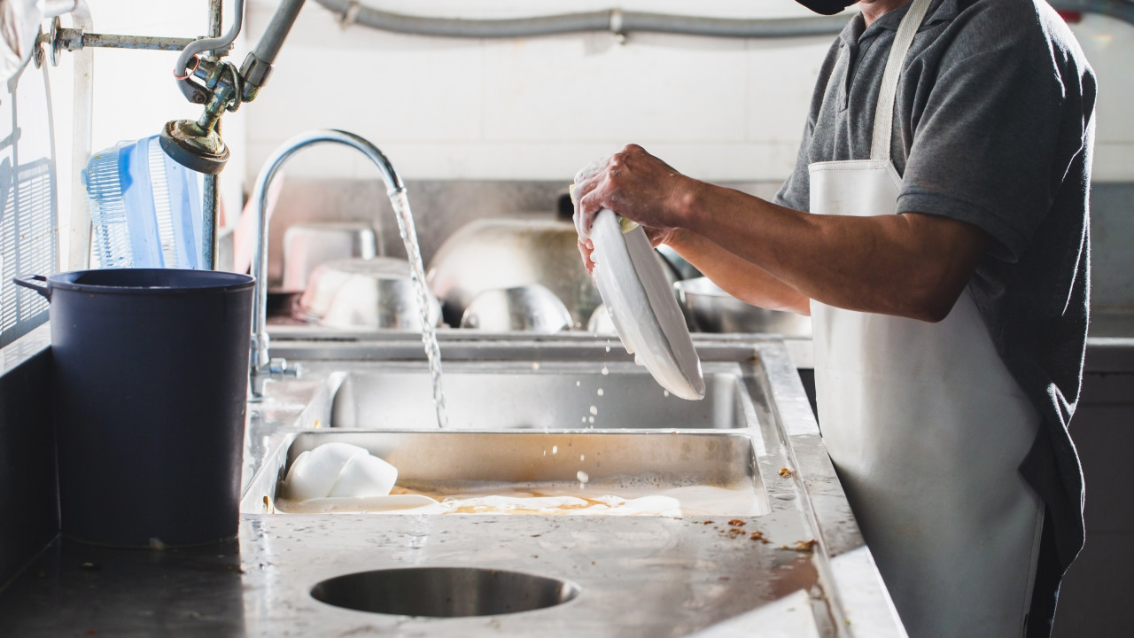 Washing dishes